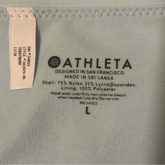 NWT Athleta Clean Medium Mid Rise Swimsuit Bottoms Light Blue Sz L - Picture 6 of 6